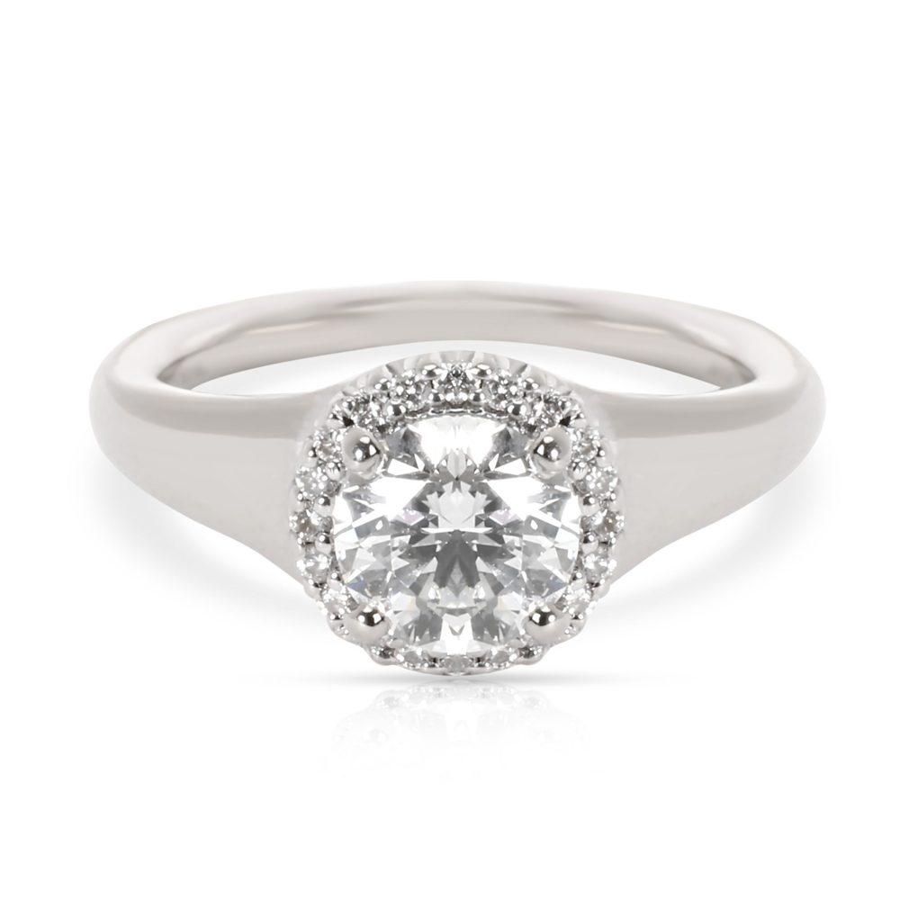 Ritani Halo Diamond Engagement Ring in 18K Gold IGI Certified H SI2 1.05 CTW